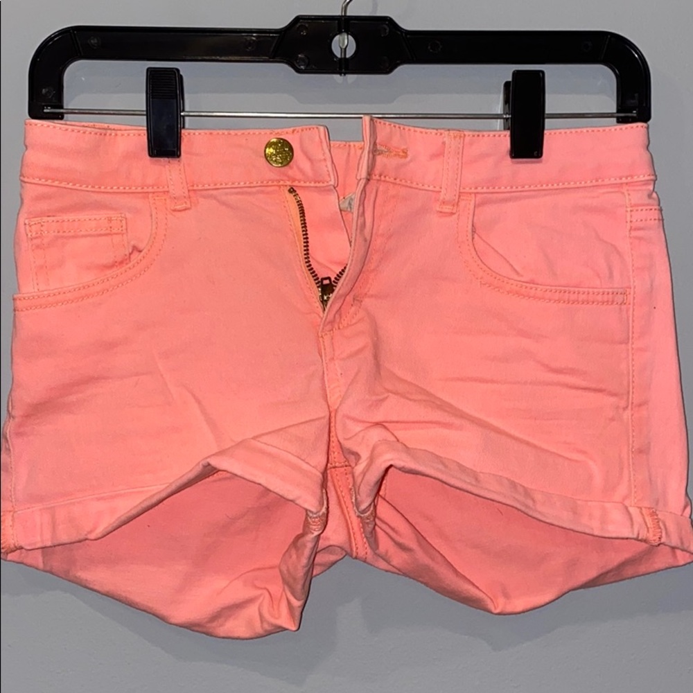 H&M neon pink kids jean shorts